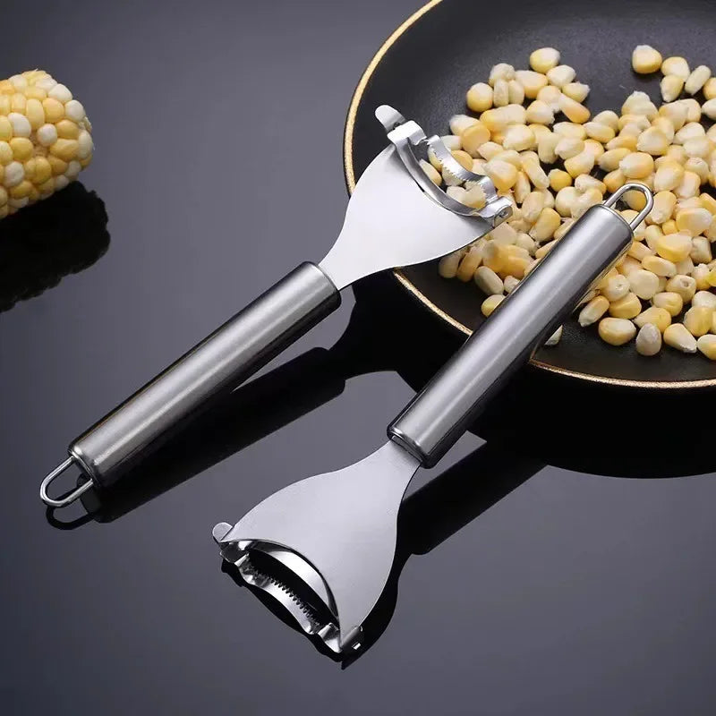 Stainless Steel Corn Peeler Serrated Corn Stripper Peelers Cob Shaver Planer Thresher Cutter Kitchen Vegetable Gadget Tool