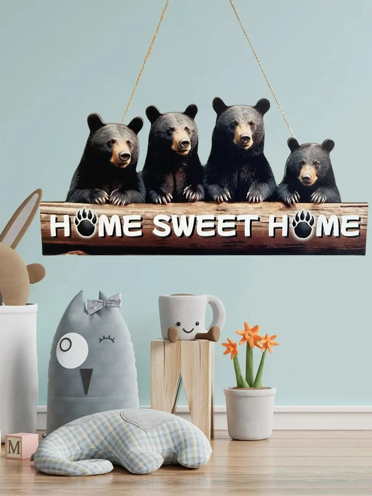 1pc Wooden Inspirational Hanging Festive Decor For Home & Gift 3D Wall Art With Rope For Room & Holiday Inspirational slogans