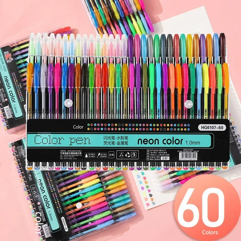 12-60Pcs Metallic Glitter Colors Gel Pens
