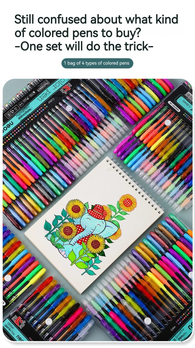 12-60Pcs Metallic Glitter Colors Gel Pens