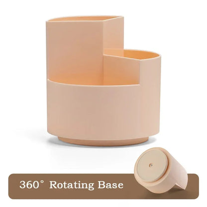 New 360°Rotatable Pen Holder Large Capacity Desk Pencil Storage Box 9-Grid Stationery Organizer School Office Pen Stand