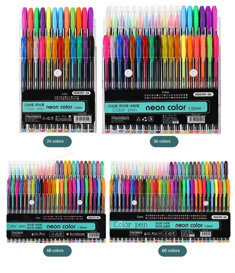 12-60Pcs Metallic Glitter Colors Gel Pens
