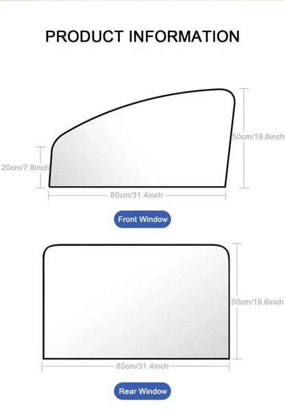 2Pcs Car Side Window Sun Shade Magnet Privacy Curtains UV Reflection Anti Glare UV Block Sunshade for Front/Back Window