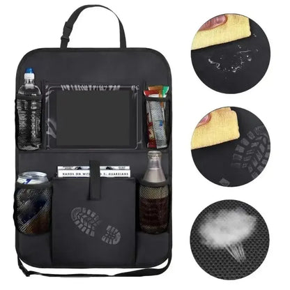 Car Seat Organizer Multifunctional Oxford Fabric Car Back Multi Pocket Storage Bag with Tablet Holder Protector for Kids