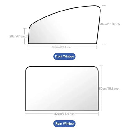 2Pcs Car Side Window Sun Shade Magnet Privacy Curtains UV Reflection Anti Glare UV Block Sunshade for Front/Back Window