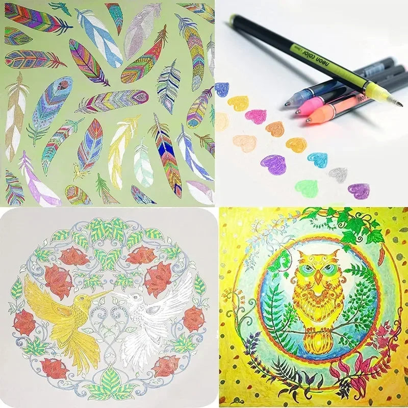 12-60Pcs Metallic Glitter Colors Gel Pens