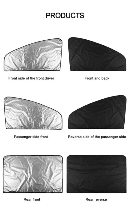 2Pcs Car Side Window Sun Shade Magnet Privacy Curtains UV Reflection Anti Glare UV Block Sunshade for Front/Back Window