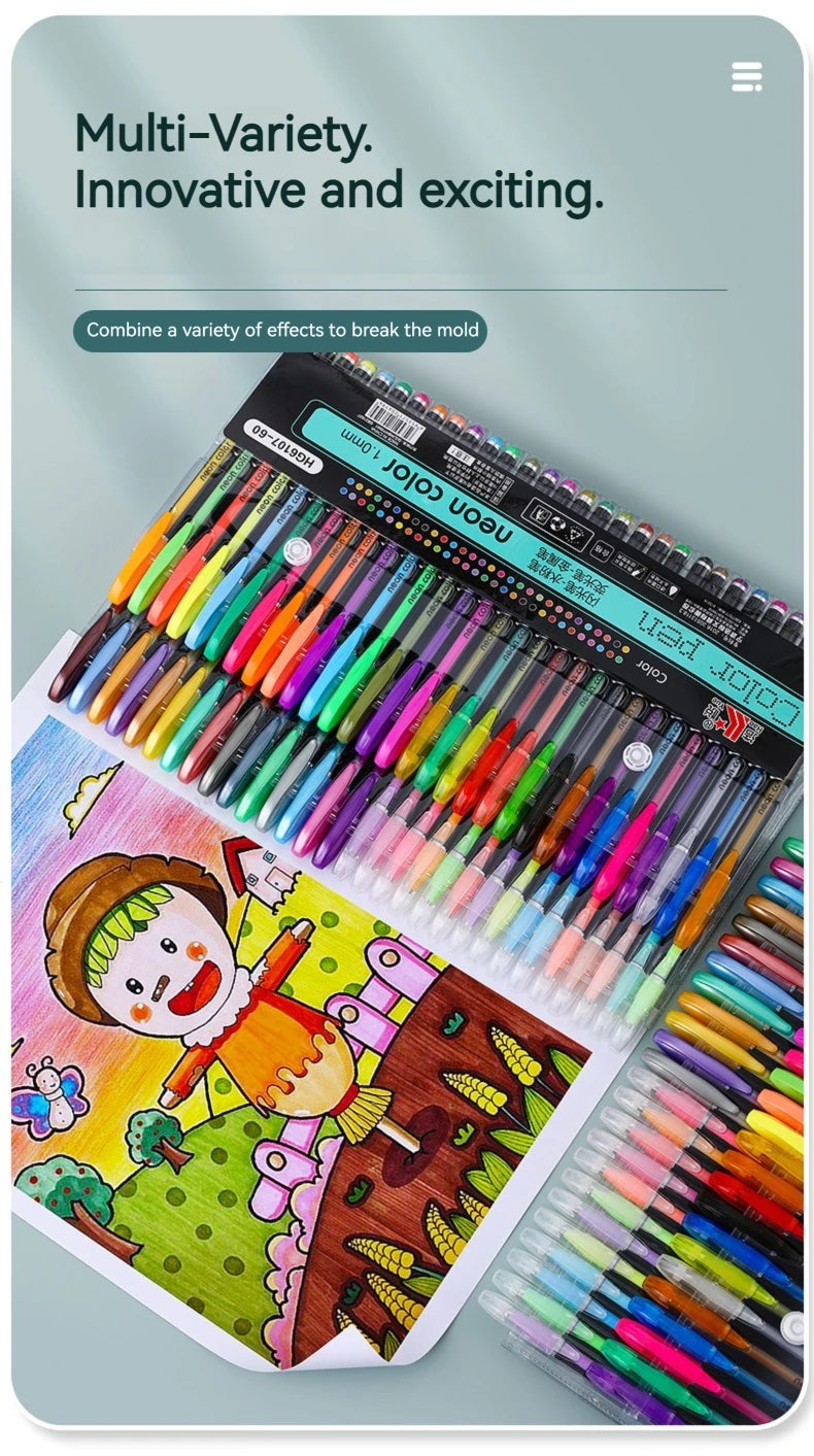 12-60Pcs Metallic Glitter Colors Gel Pens