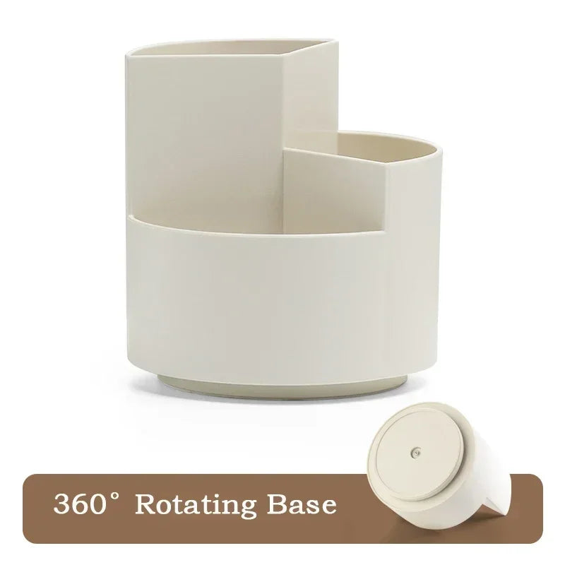 New 360°Rotatable Pen Holder Large Capacity Desk Pencil Storage Box 9-Grid Stationery Organizer School Office Pen Stand